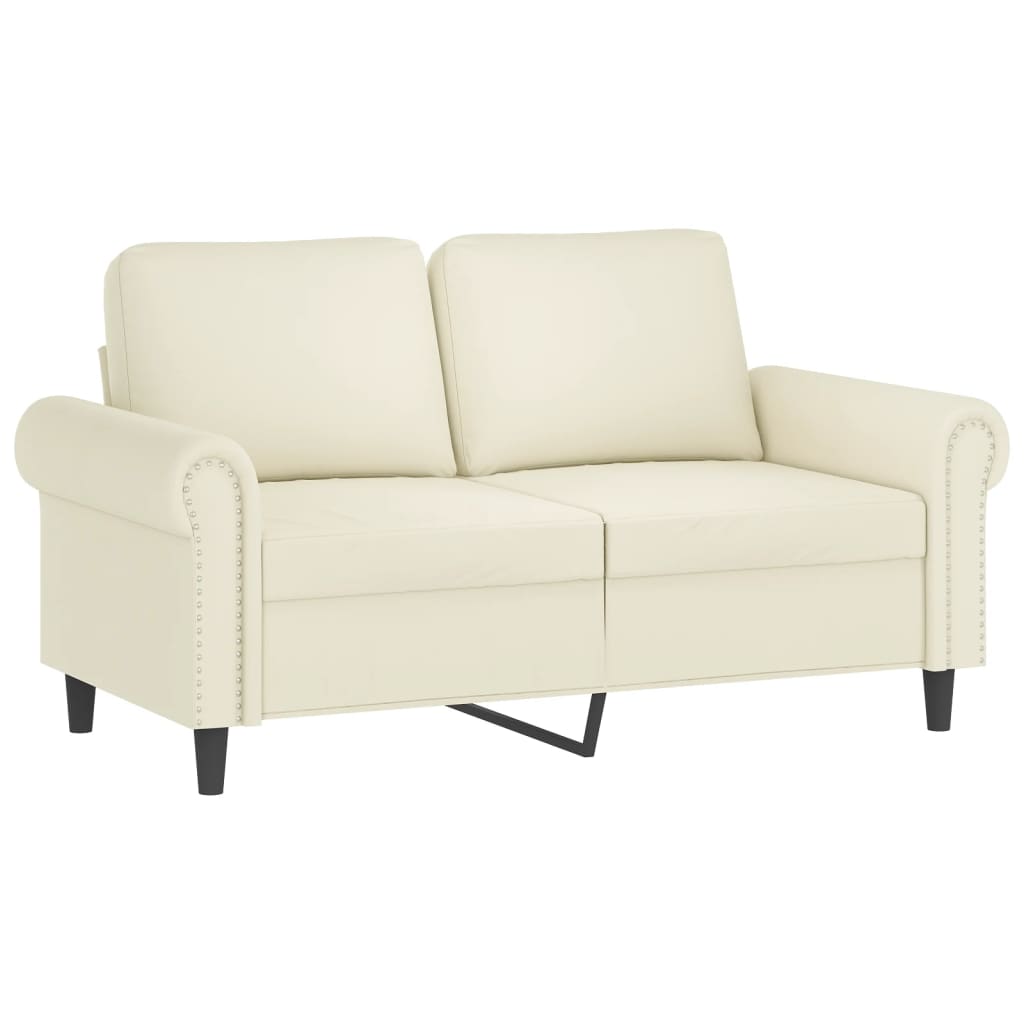 3-dijelni set sofa s jastucima krem baršunasti