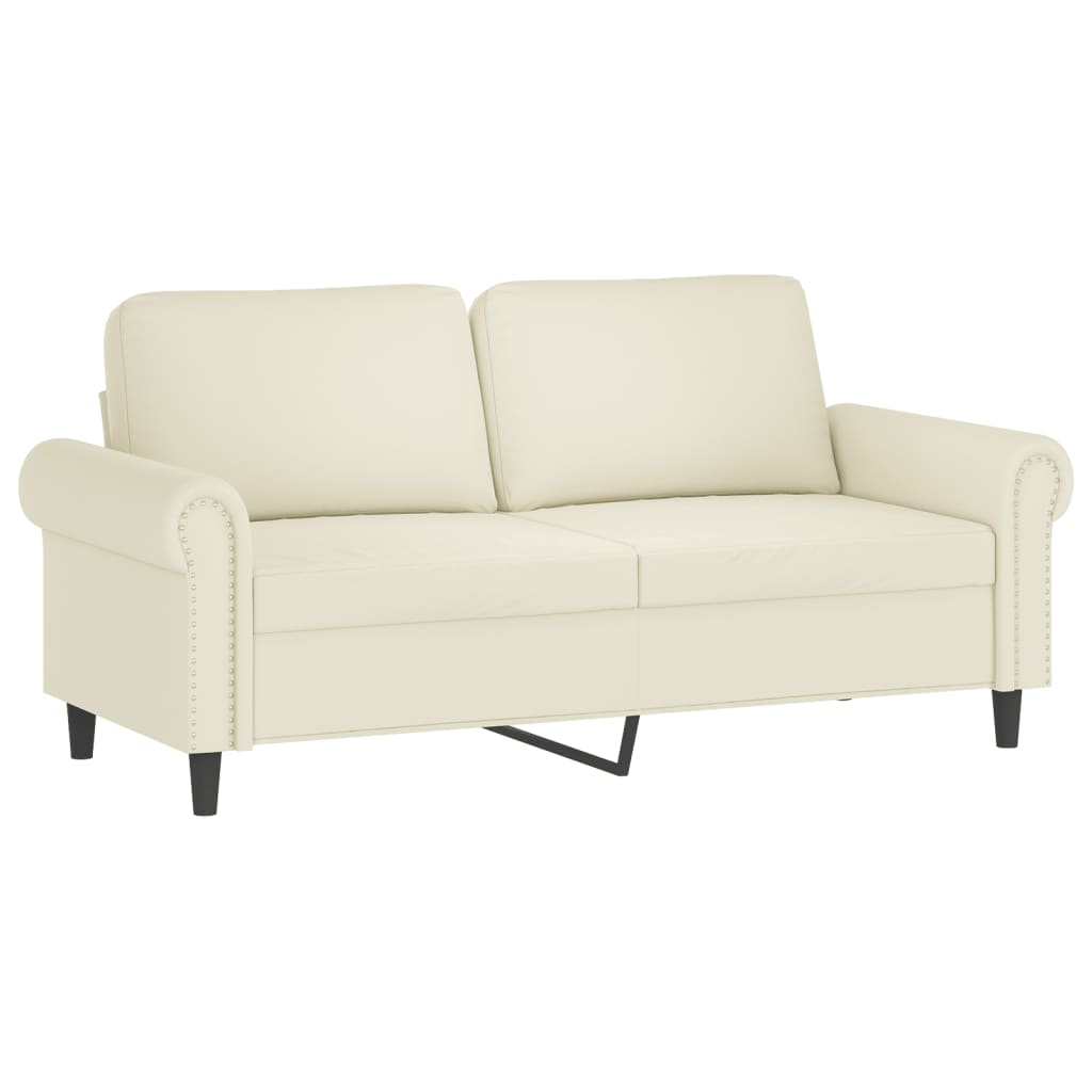 3-dijelni set sofa s jastucima krem baršunasti