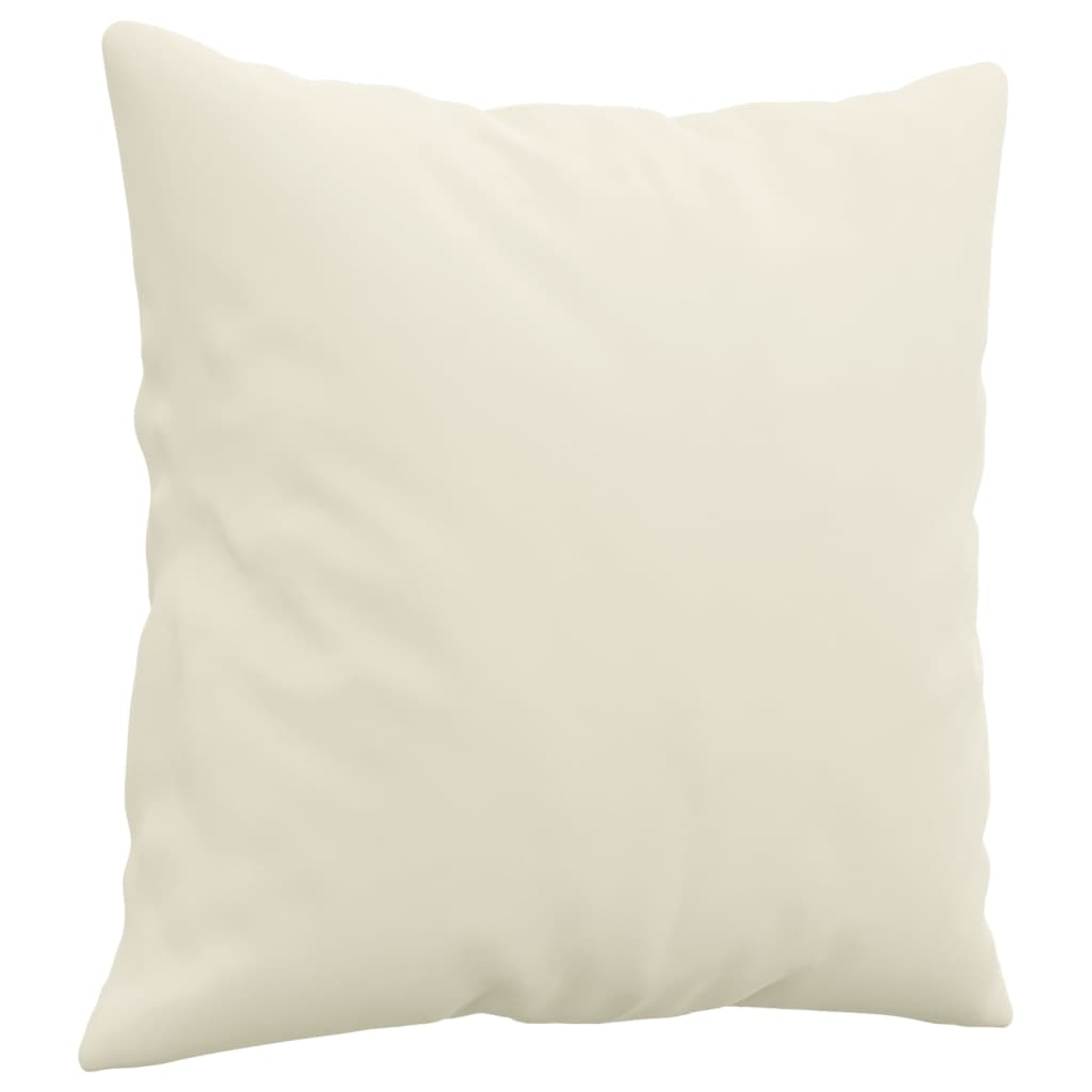 3-dijelni set sofa s jastucima krem baršunasti
