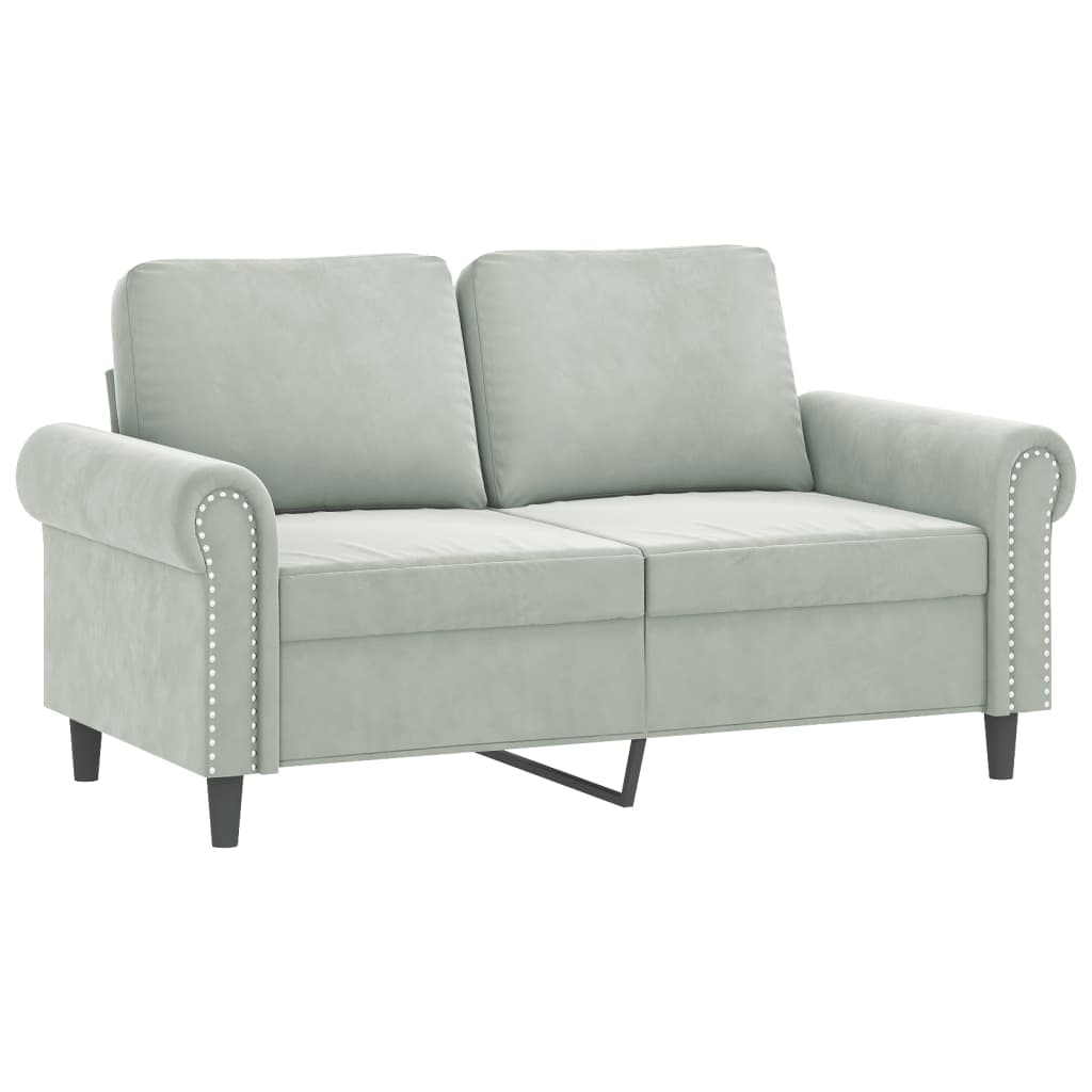 3-dijelni set sofa s jastucima svjetlosivi baršunasti