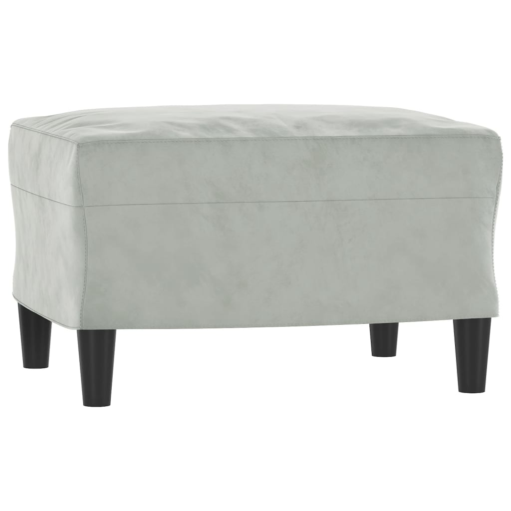 3-dijelni set sofa s jastucima svjetlosivi baršunasti