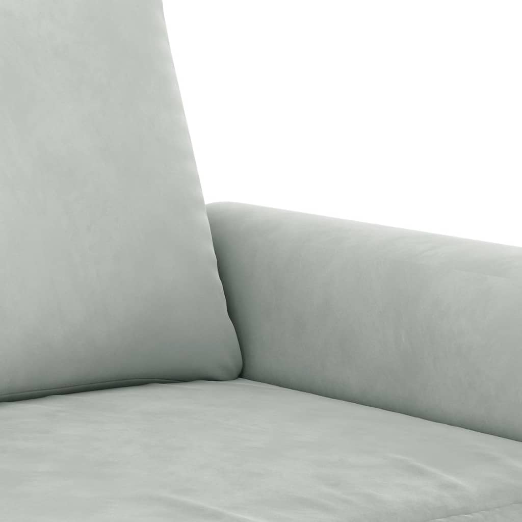 3-dijelni set sofa s jastucima svjetlosivi baršunasti
