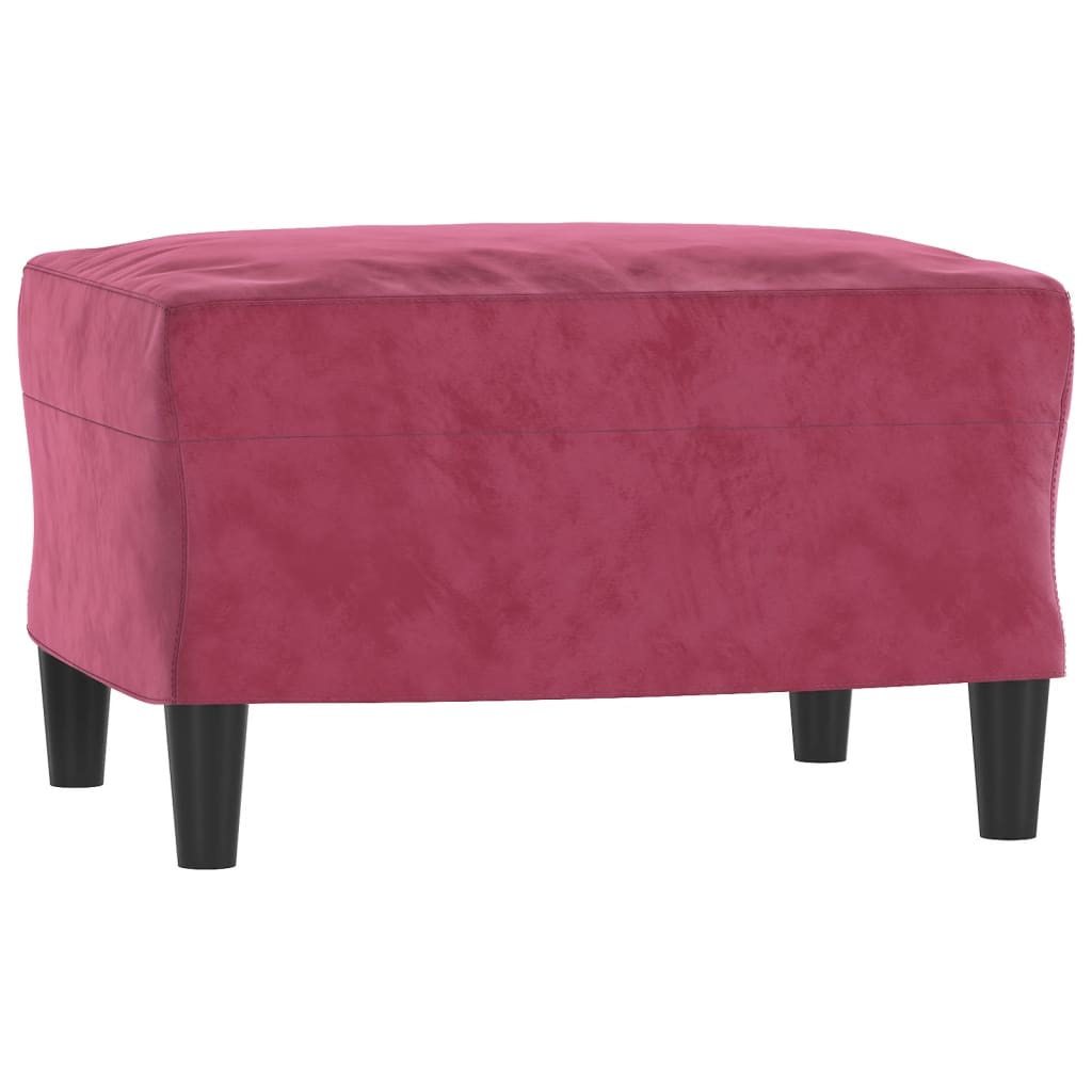 3-dijelni set sofa s jastucima crvena boja vina baršunasti