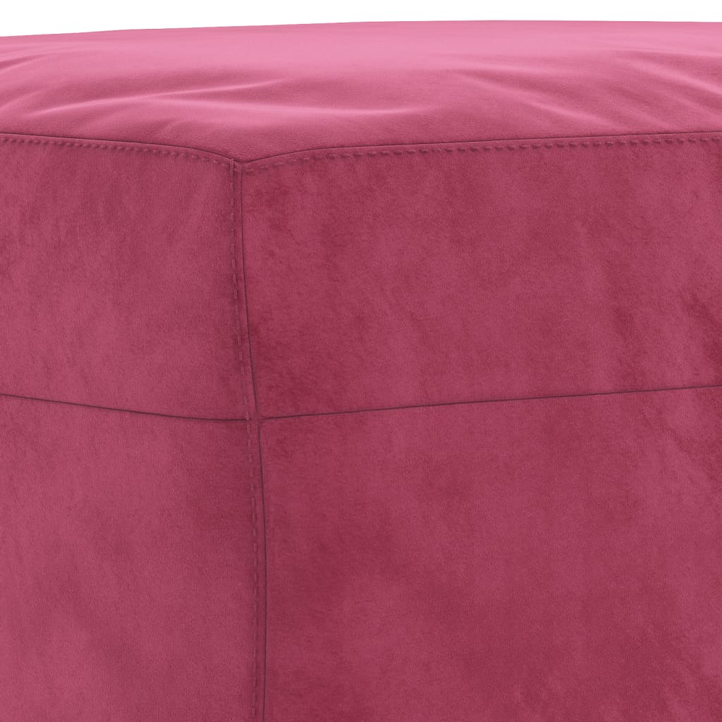 3-dijelni set sofa s jastucima crvena boja vina baršunasti