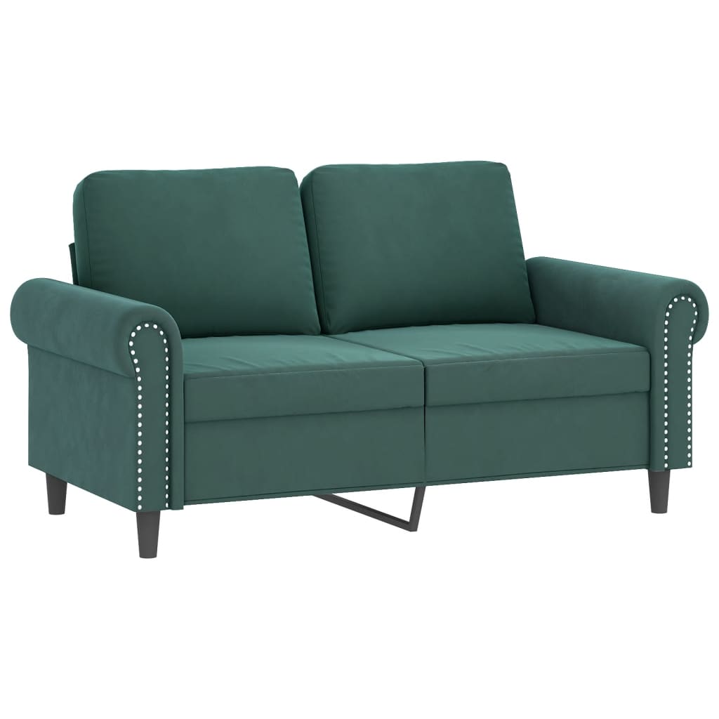 3-dijelni set sofa s jastucima tamnozeleni baršunasti