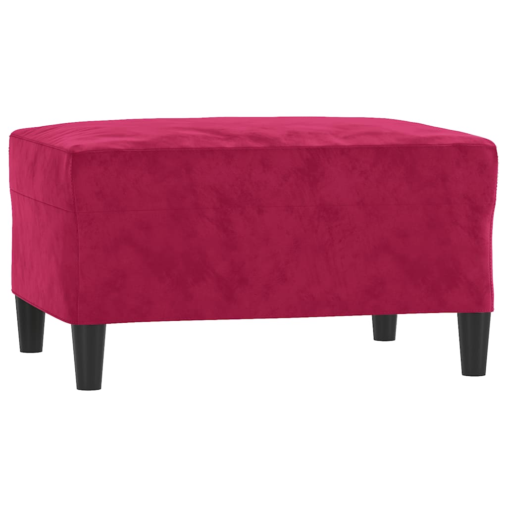 3-dijelni set sofa s jastucima crvena boja vina baršunasti