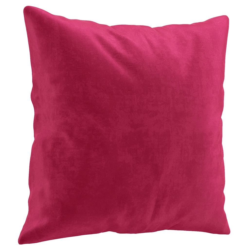 3-dijelni set sofa s jastucima crvena boja vina baršunasti