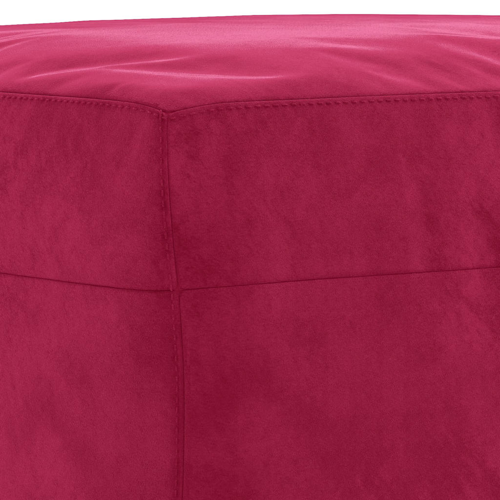 3-dijelni set sofa s jastucima crvena boja vina baršunasti