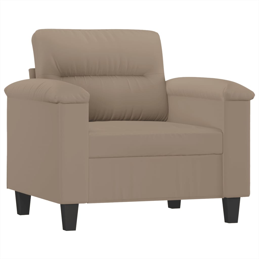 3-dijelni set sofa s jastucima smeđesivi od mikrovlakana