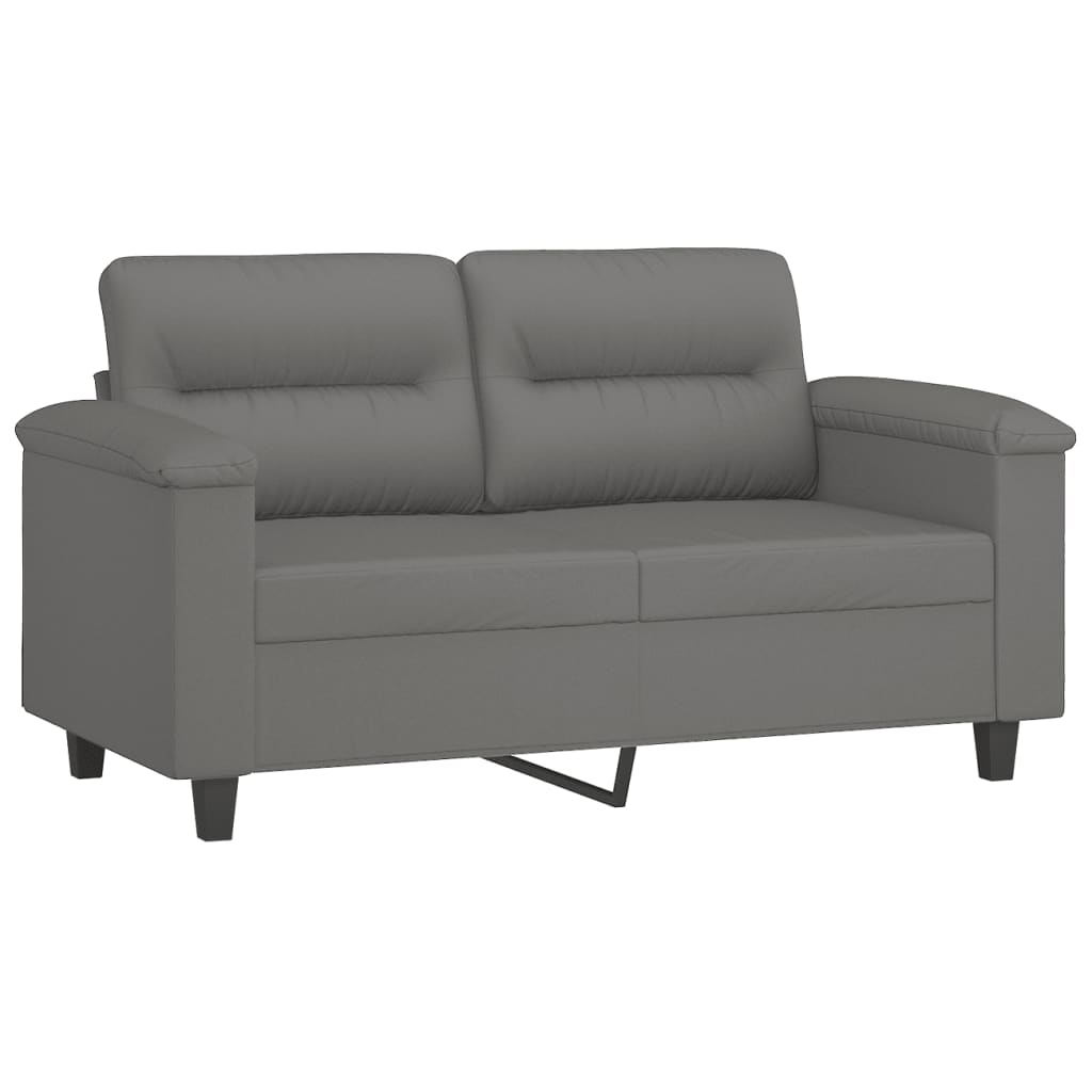 3-dijelni set sofa s jastucima tamnosivi od mikrovlakana