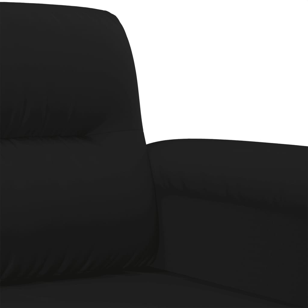 3-dijelni set sofa s jastucima crni od mikrovlakana
