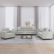 3-dijelni set sofa s jastucima svjetlosivi od mikrovlakana