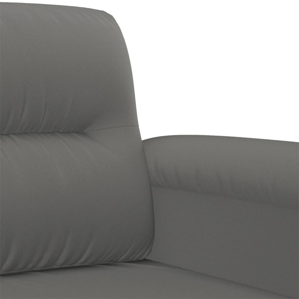 4-dijelni set sofa s jastucima tamnosivi od mikrovlakana