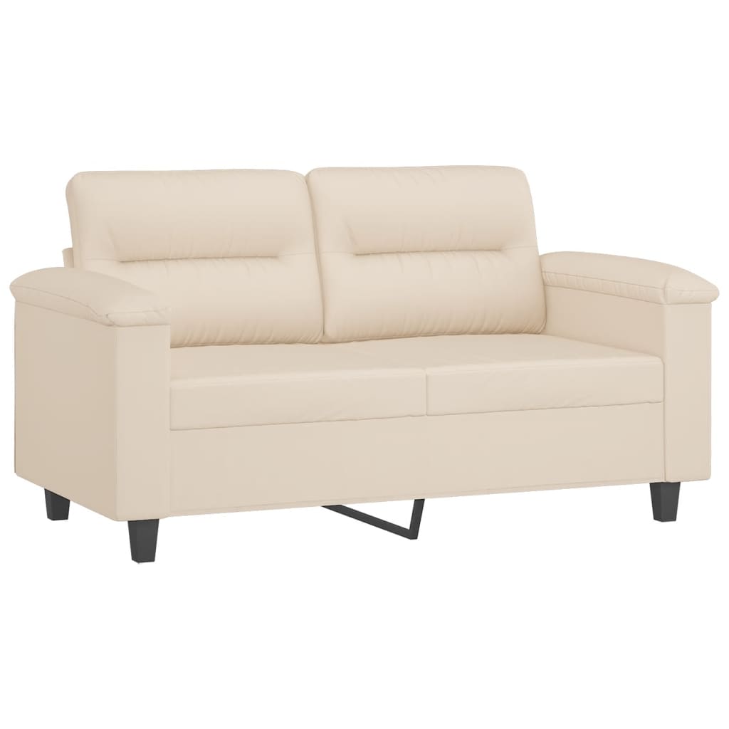 4-dijelni set sofa s jastucima bež od mikrovlakana