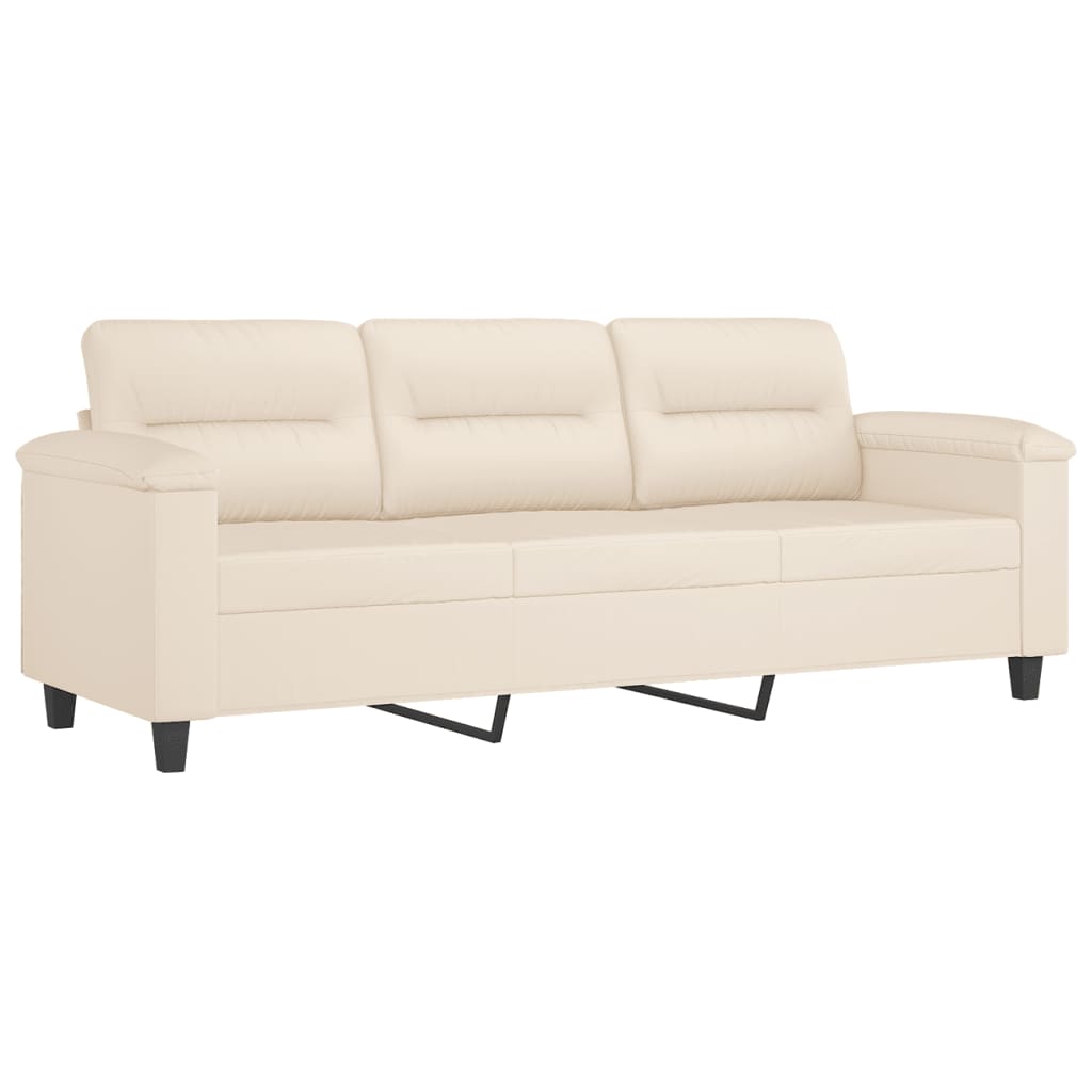 4-dijelni set sofa s jastucima bež od mikrovlakana