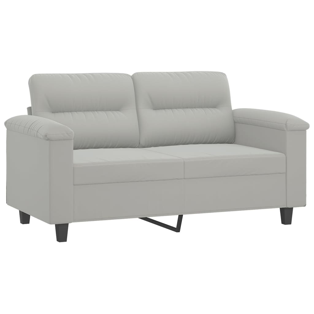 2-dijelni set sofa s jastucima svjetlosivi od mikrovlakana