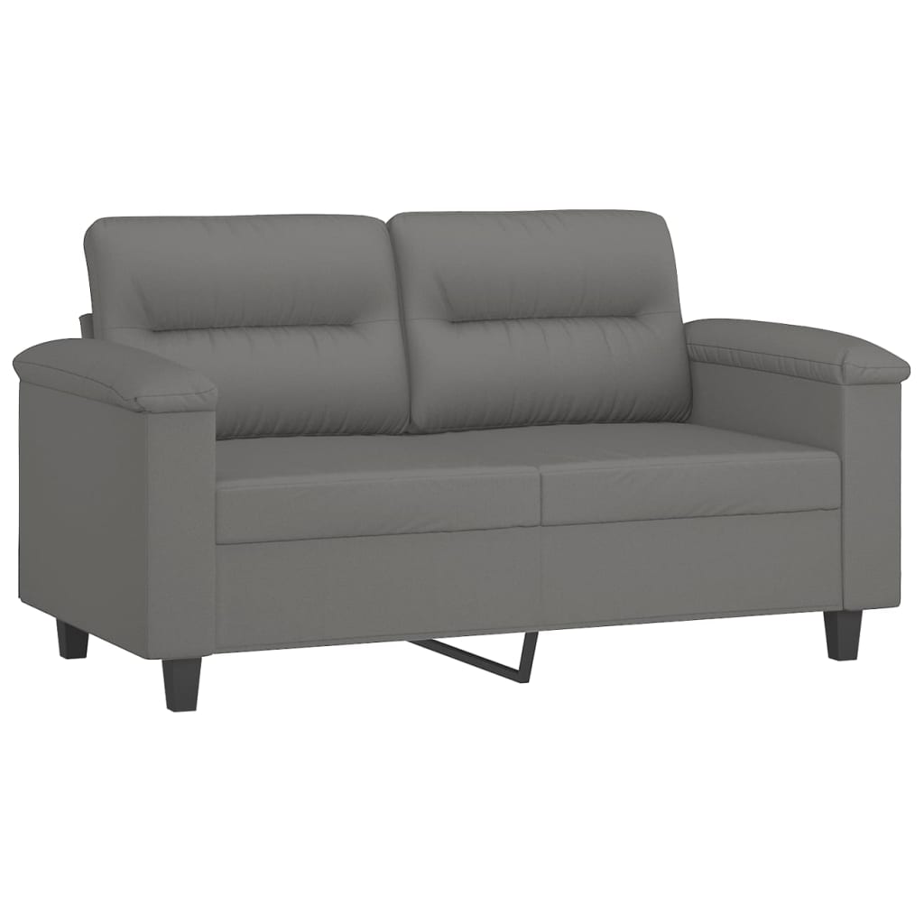 2-dijelni set sofa s jastucima tamnosivi od mikrovlakana
