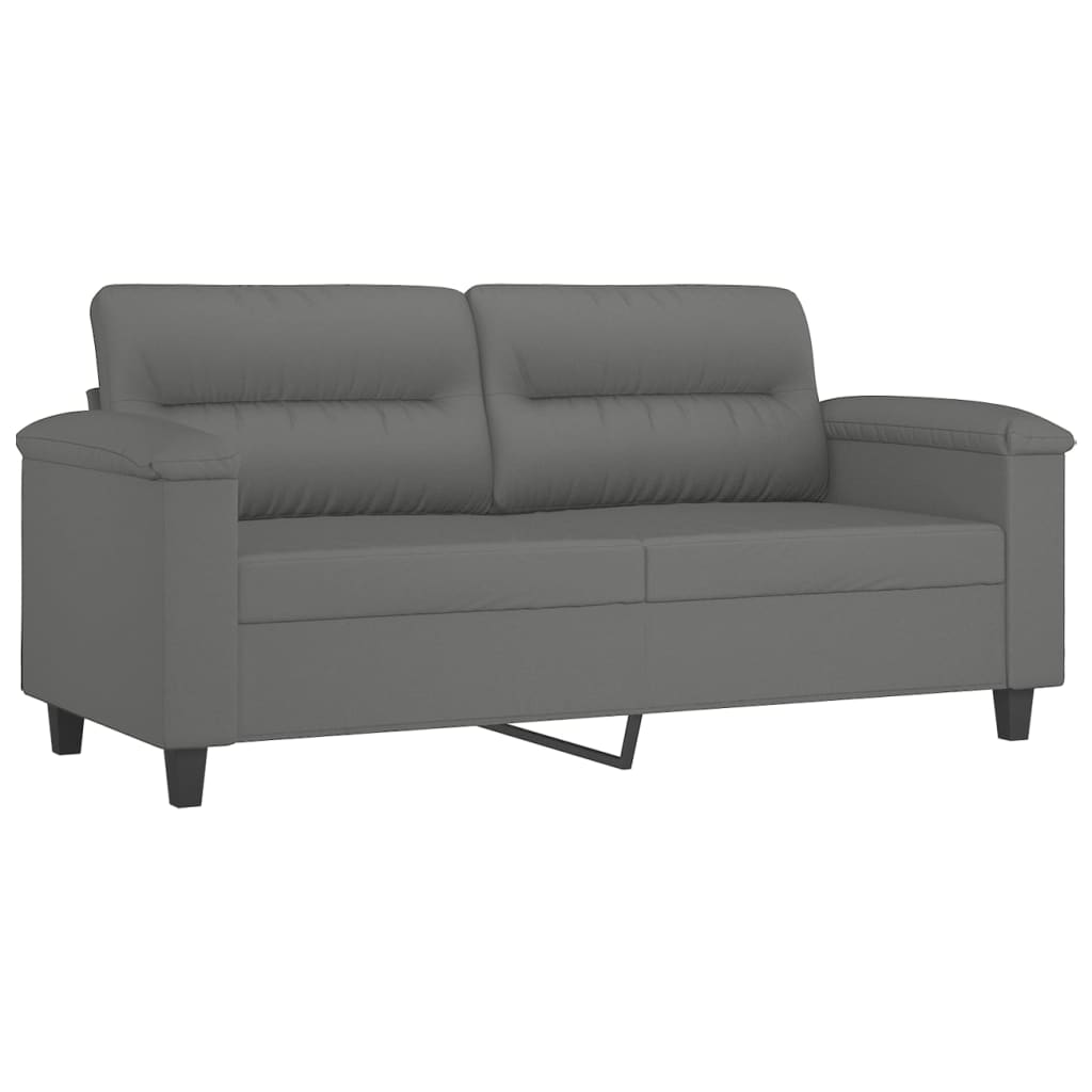 2-dijelni set sofa s jastucima tamnosivi od mikrovlakana