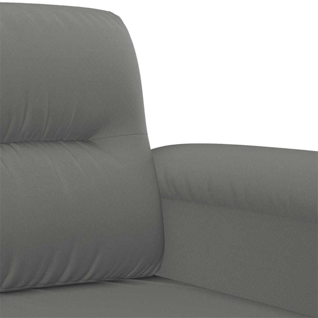 2-dijelni set sofa s jastucima tamnosivi od mikrovlakana