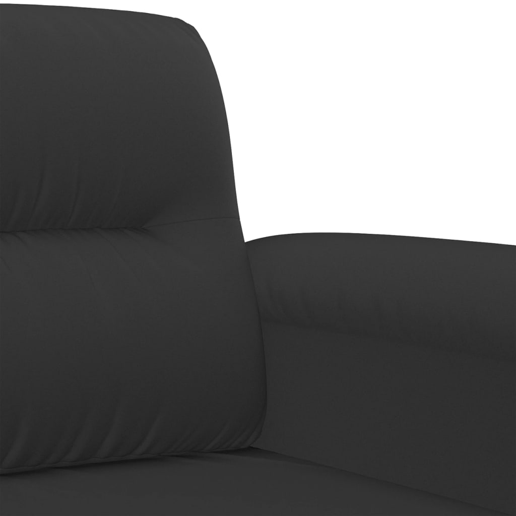 2-dijelni set sofa s jastucima crni od mikrovlakana