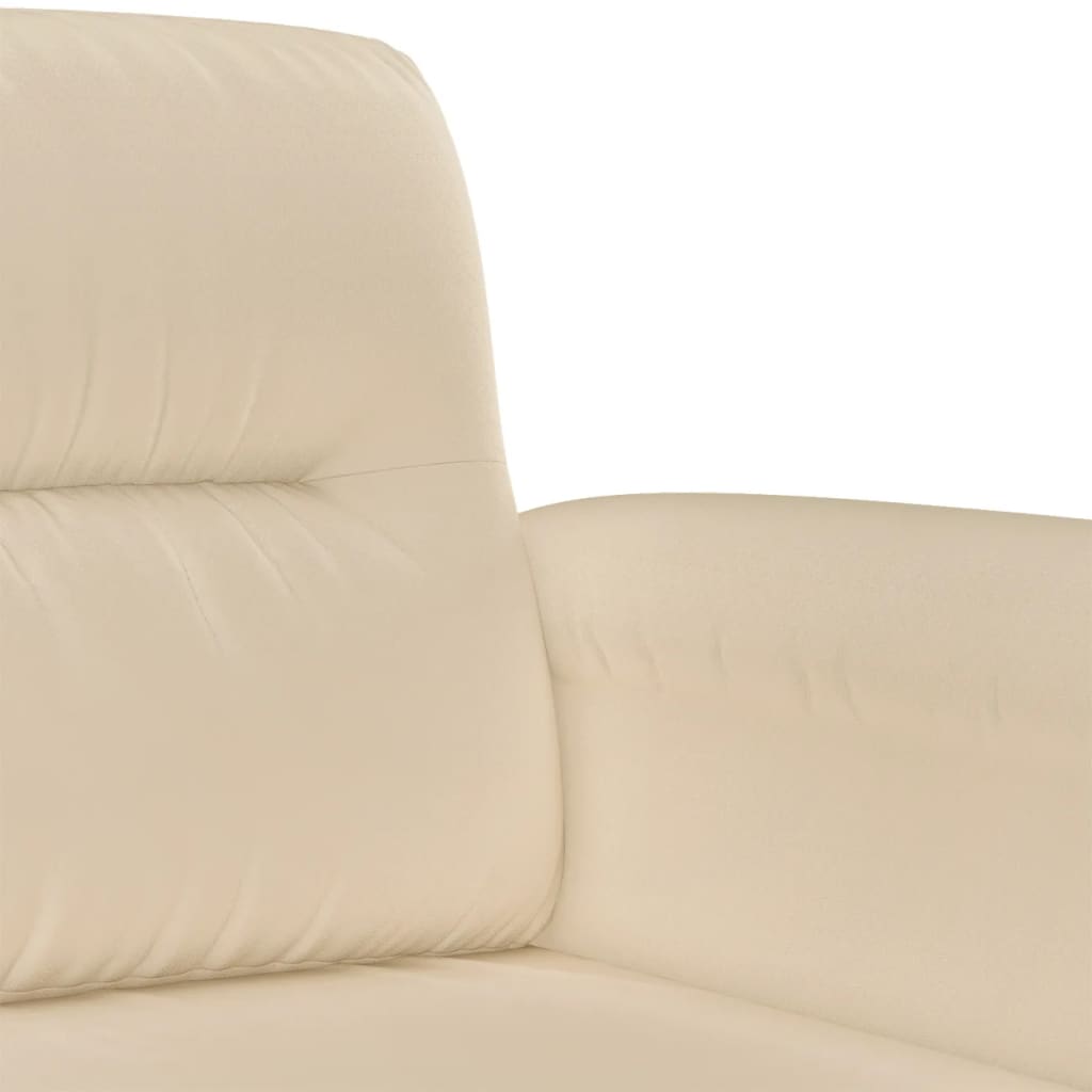 2-dijelni set sofa s jastucima krem od mikrovlakana