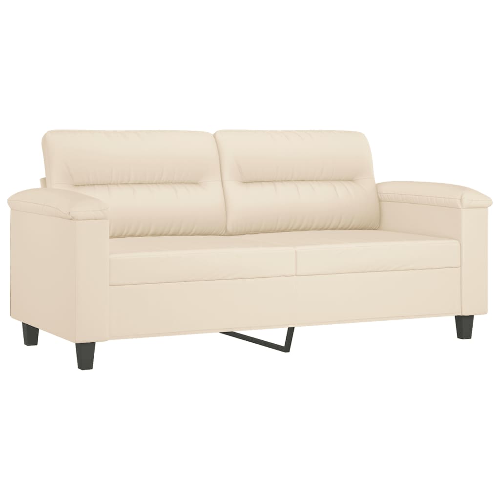 2-dijelni set sofa s jastucima bež od mikrovlakana