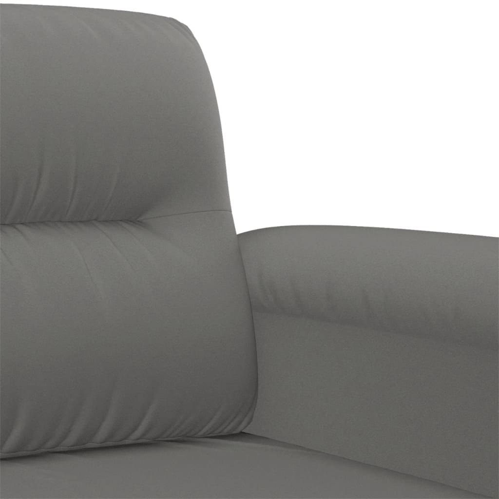 2-dijelni set sofa s jastucima tamnosivi od mikrovlakana