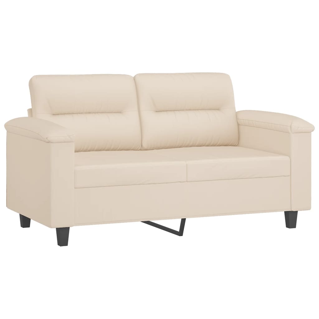 2-dijelni set sofa s jastucima bež od mikrovlakana