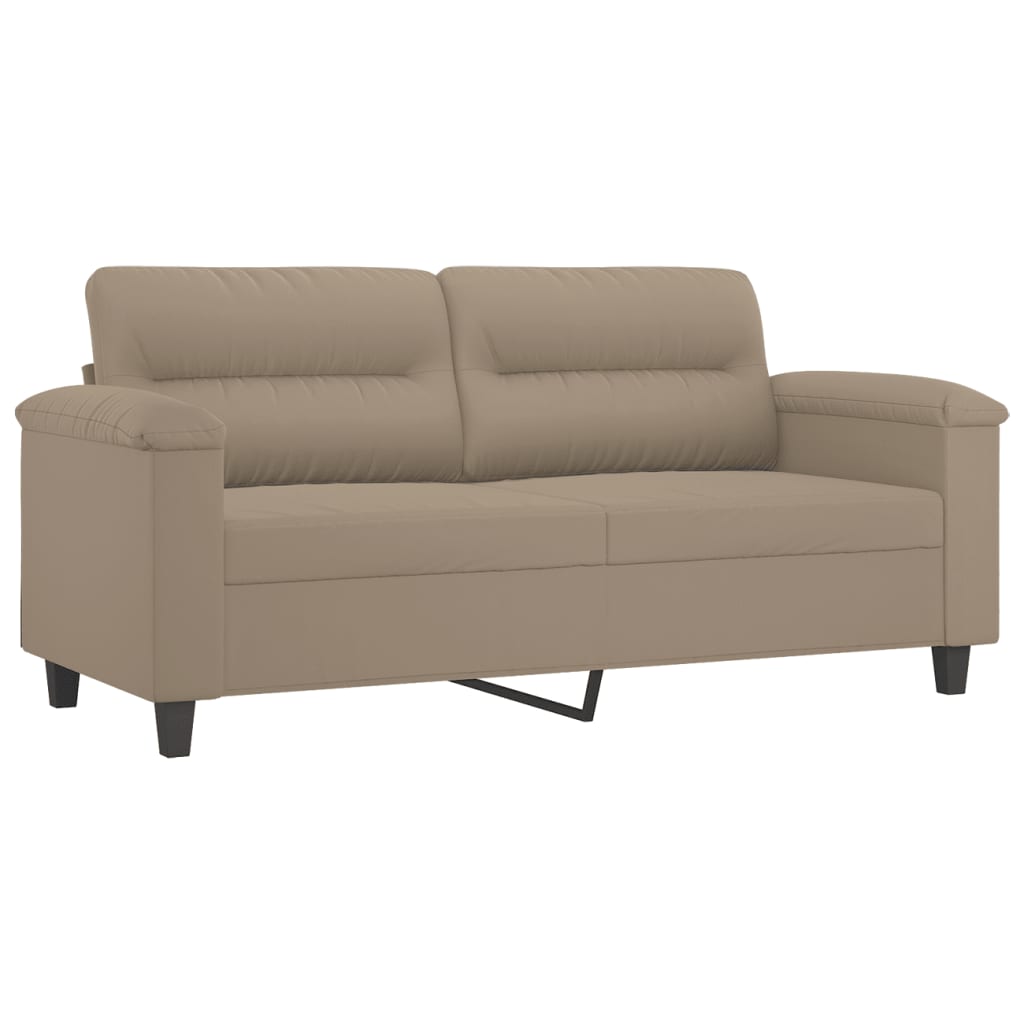 3-dijelni set sofa s jastucima smeđesivi od mikrovlakana
