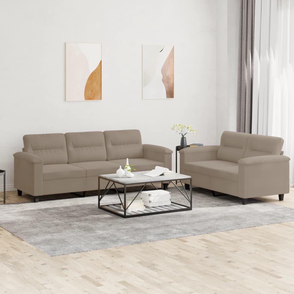 2-dijelni set sofa s jastucima od mikrovlakana