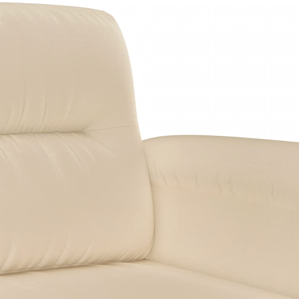 3-dijelni set sofa s jastucima krem od mikrovlakana