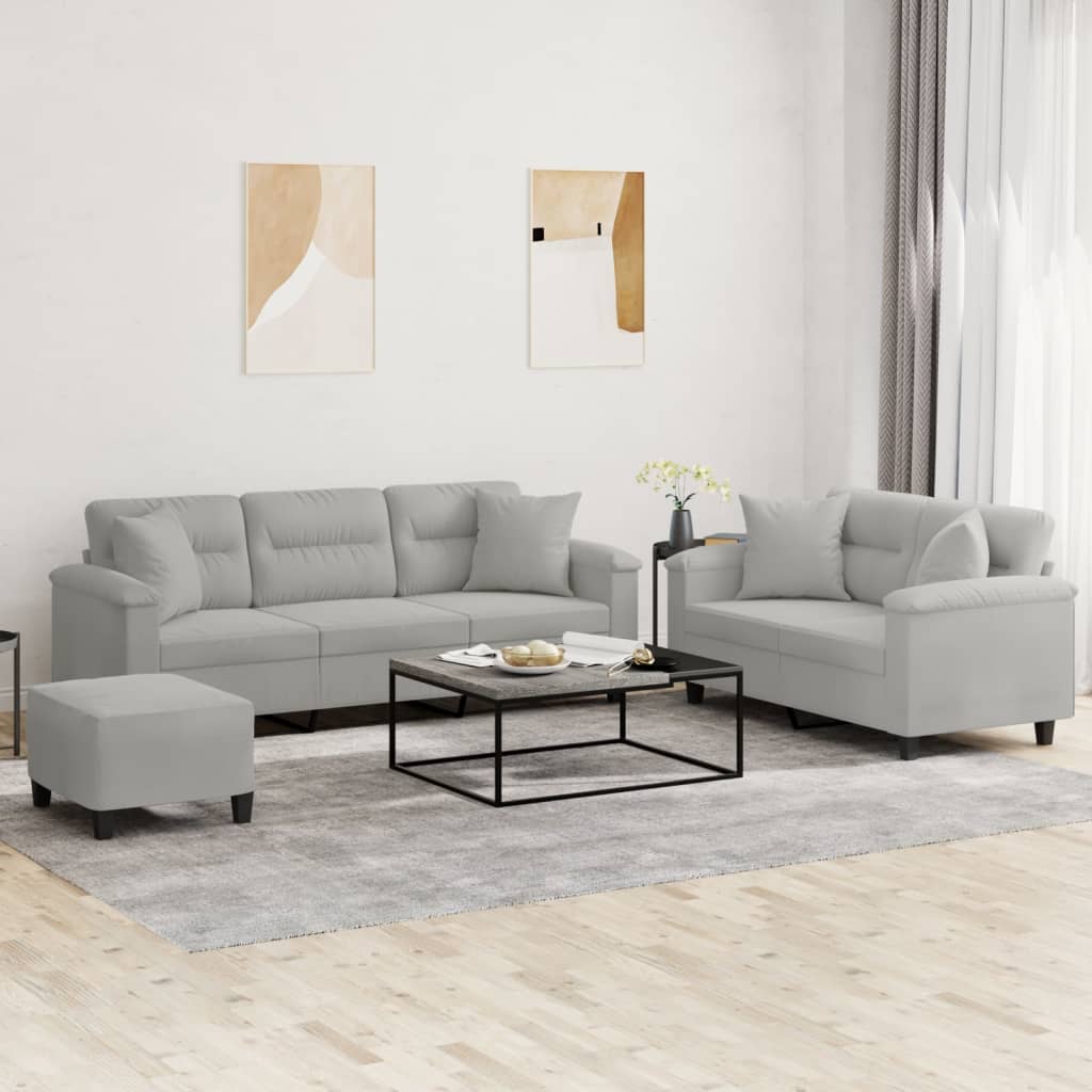 2-dijelni set sofa s jastucima od mikrovlakana