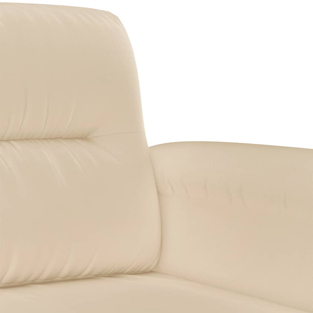 3-dijelni set sofa s jastucima krem od mikrovlakana