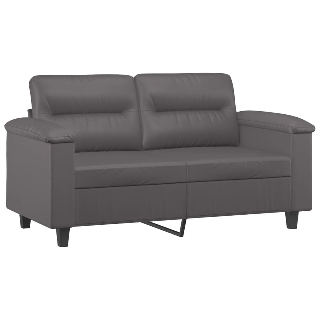 2-dijelni set sofa s jastucima sivi od umjetne kože