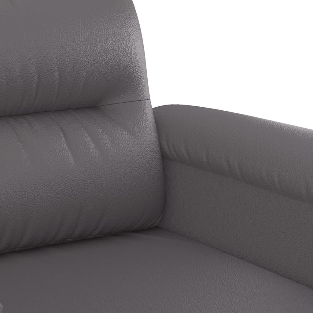 2-dijelni set sofa s jastucima sivi od umjetne kože