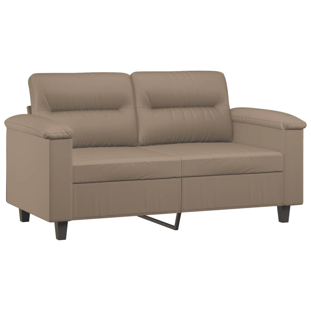 3-dijelni set sofa s jastucima boja cappuccina od umjetne kože