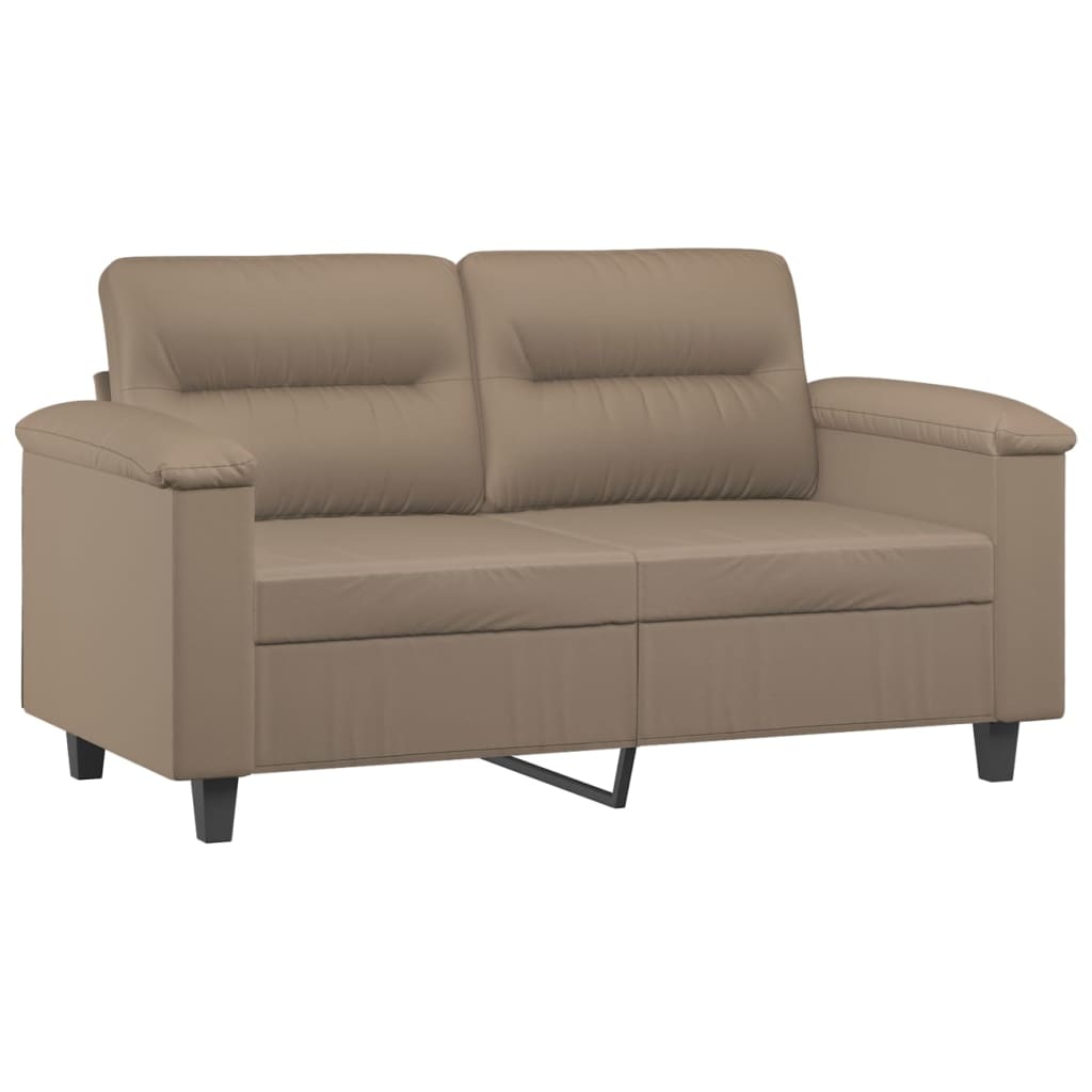 2-dijelni set sofa s jastucima boja cappuccina od umjetne kože