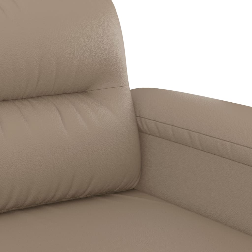 2-dijelni set sofa s jastucima boja cappuccina od umjetne kože