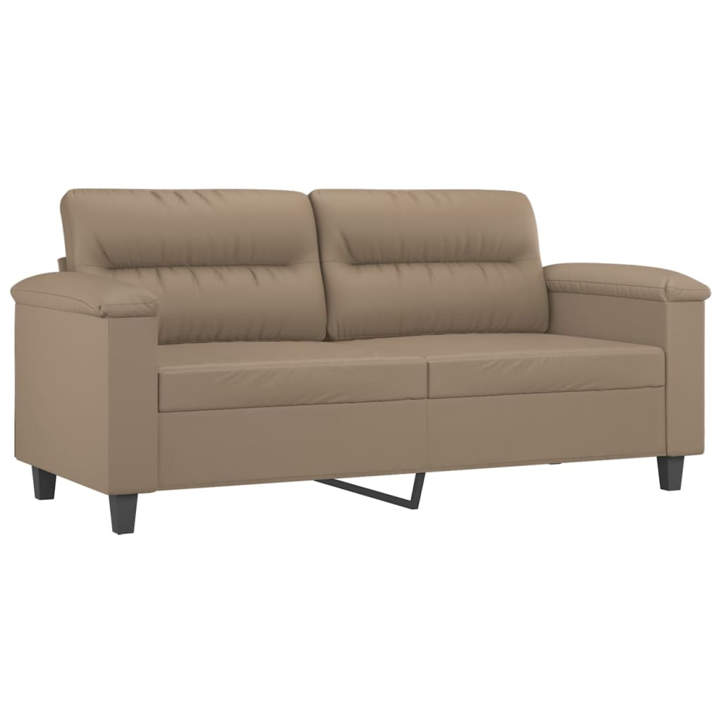 3-dijelni set sofa s jastucima boja cappuccina od umjetne kože