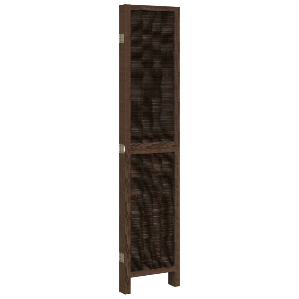 Sobna pregrada s 5 panela tamnosmeđa masivno drvo paulovnije 40 x 180 cm