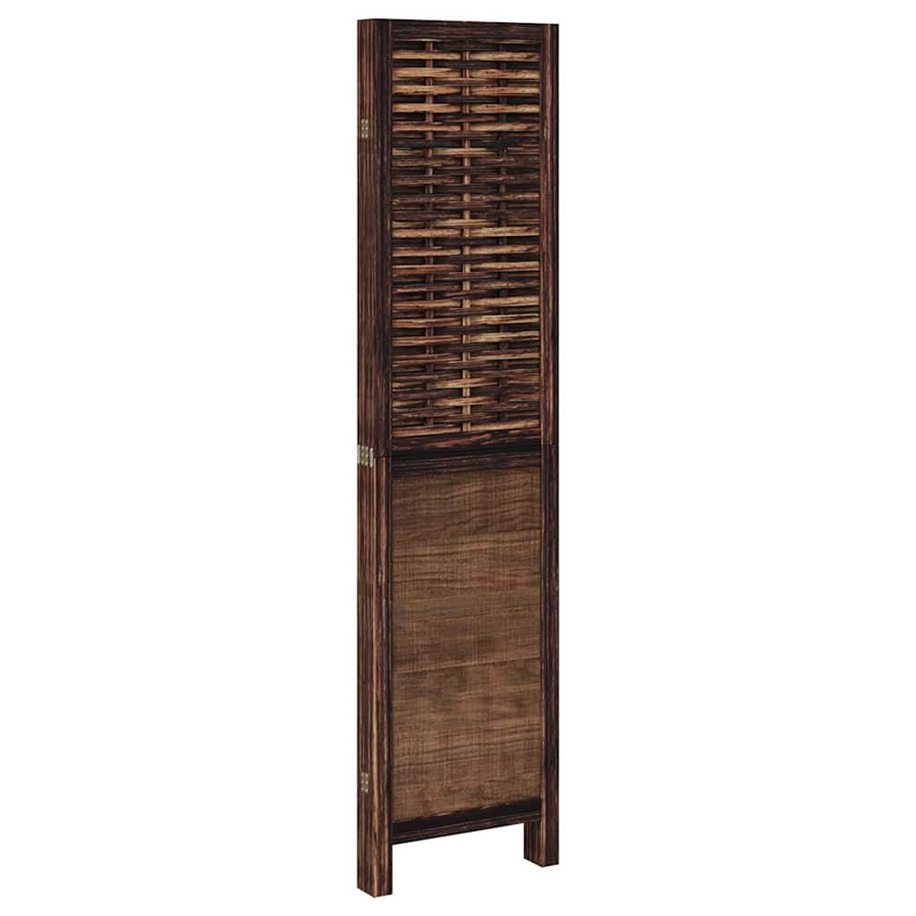 Sobna pregrada s 4 panela tamnosmeđa masivno drvo paulovnije 40 x 160 cm