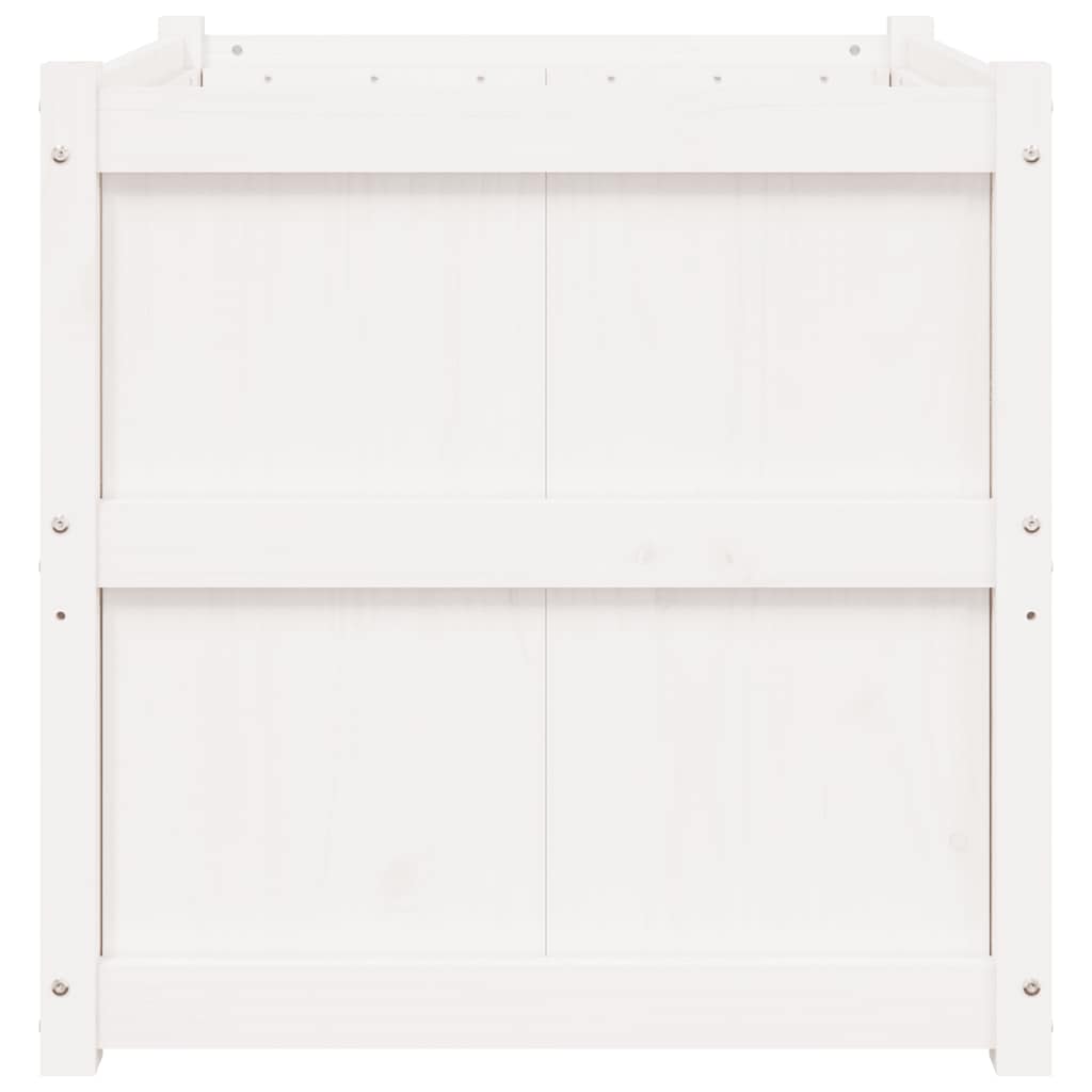 Vrtna sadilica bijela 70 x 70 x 70 cm od masivne borovine