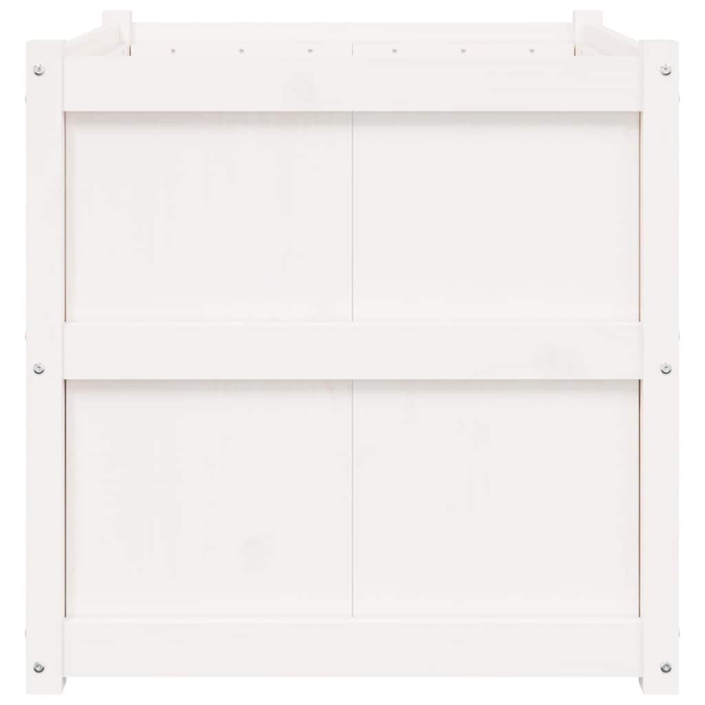 Vrtna sadilica bijela 70 x 70 x 70 cm od masivne borovine