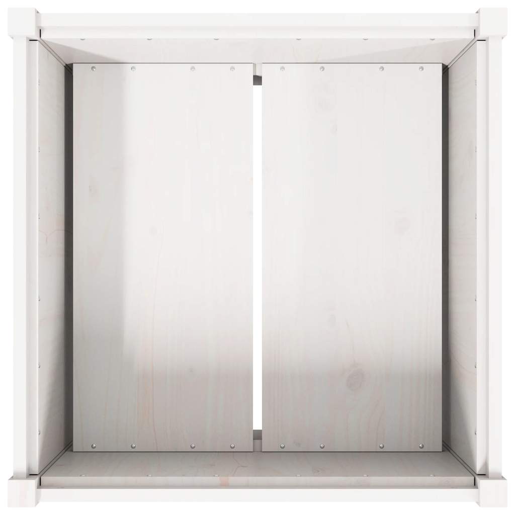 Vrtna sadilica bijela 70 x 70 x 70 cm od masivne borovine