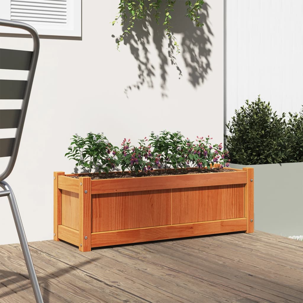 Vrtna sadilica voštano smeđe boje 90 x 31 x 31 cm od borovine