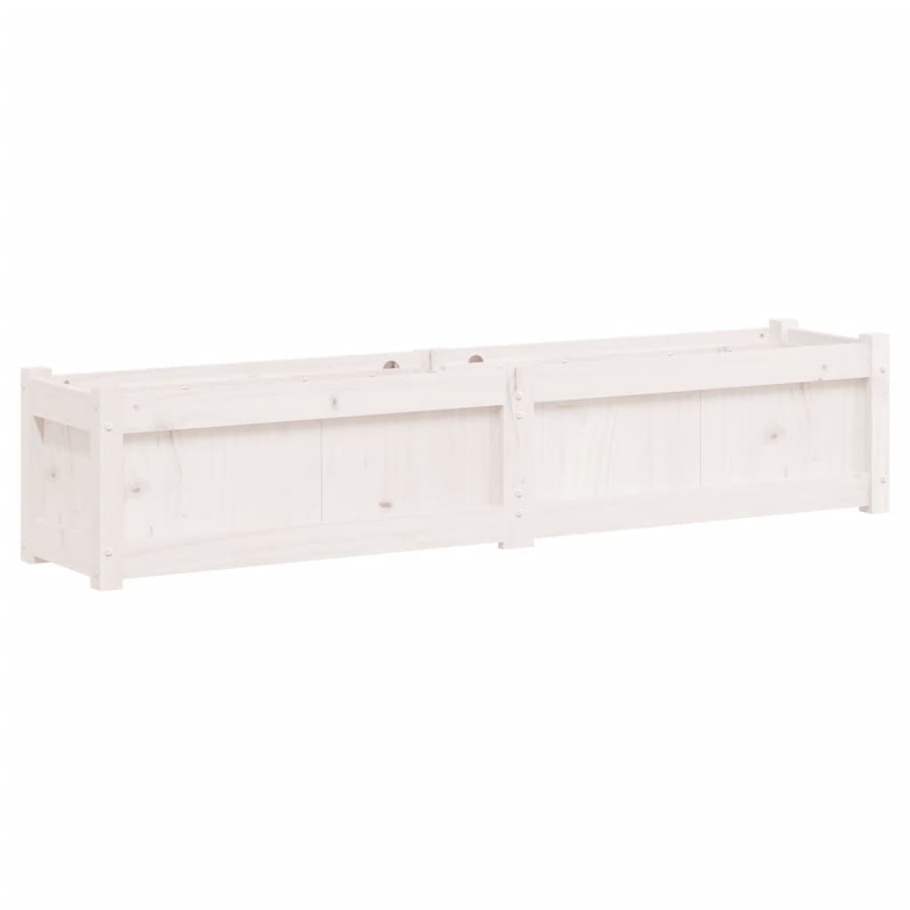 Vrtna sadilica bijela 150 x 31 x 31 cm od masivne borovine