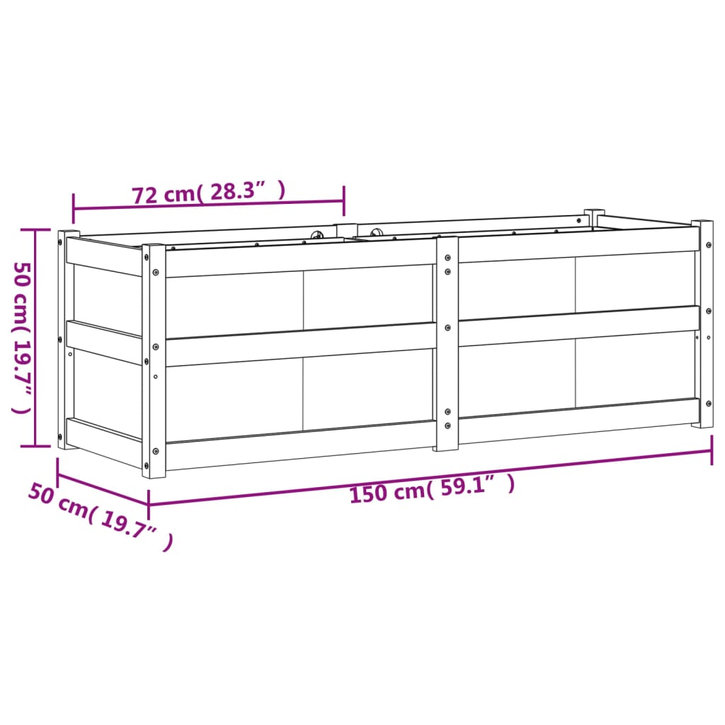 Vrtna sadilica 150 x 50 x 50 cm od impregnirane borovine