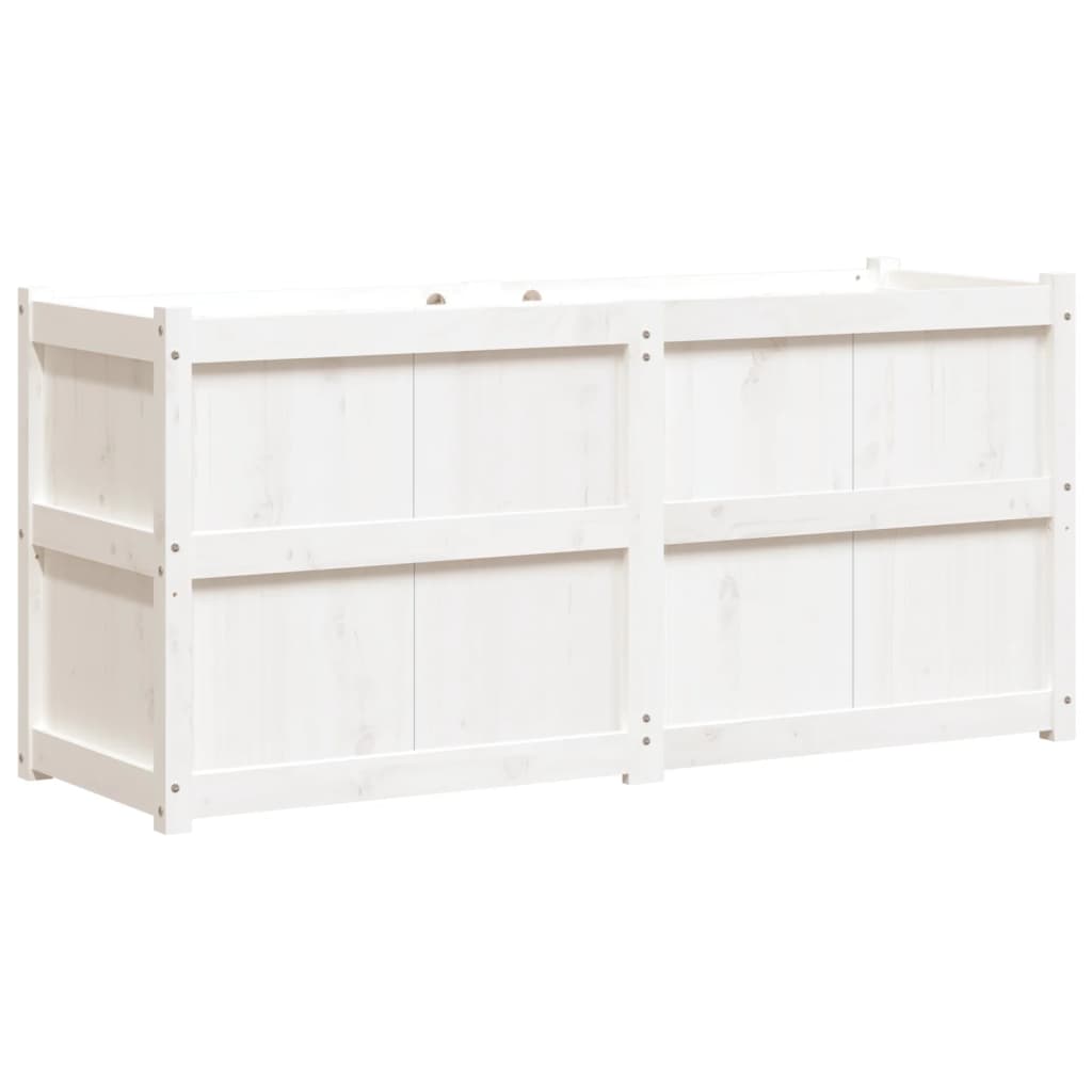 Vrtna sadilica bijela 150 x 50 x 70 cm od masivne borovine