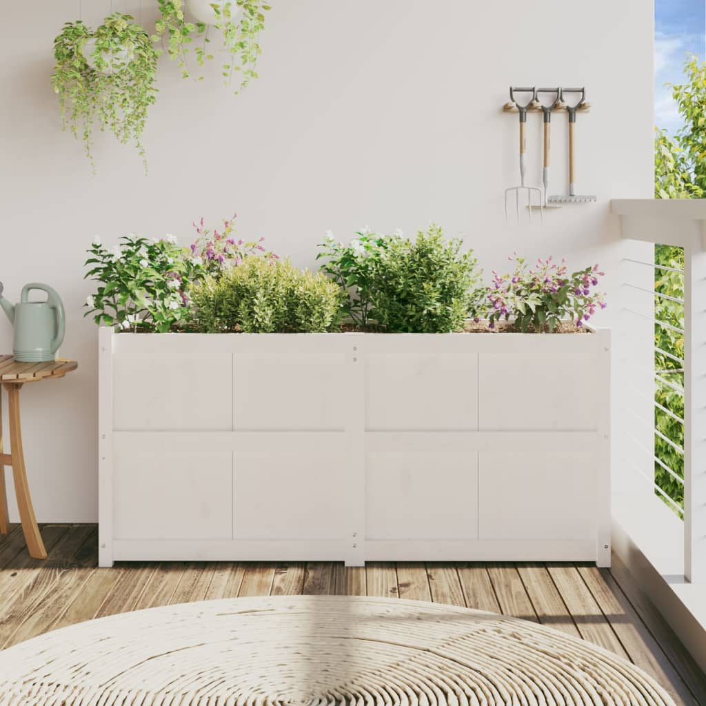 Vrtna sadilica bijela 150 x 50 x 70 cm od masivne borovine