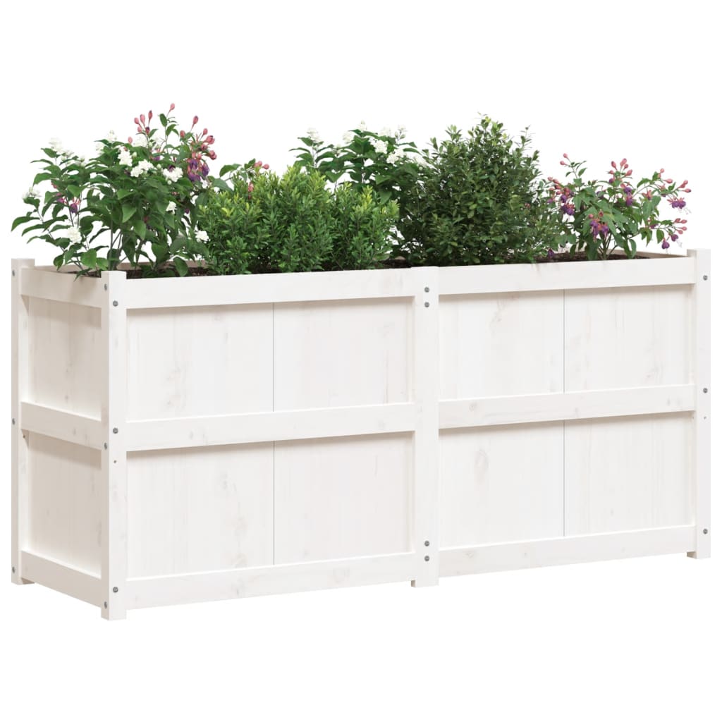 Vrtna sadilica bijela 150 x 50 x 70 cm od masivne borovine